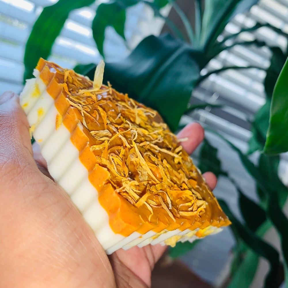 Exfoliating mango citrus skin bar for acne